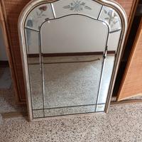 Specchio camera da letto con cornice legno vintage