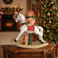 Cavallo a dondolo Natalizio con Orsetti e Luce Led