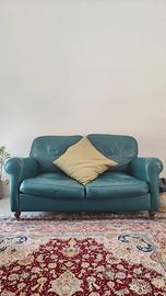 Divano Poltrona Frau 2 posti in pelle verde