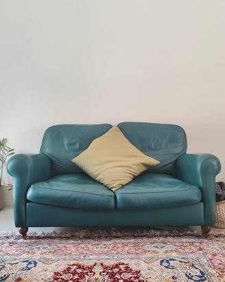 Divano Poltrona Frau 2 posti in pelle verde