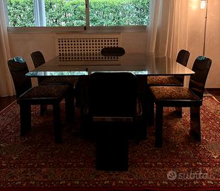 Tavolo in Vetro con Sedie Missoni