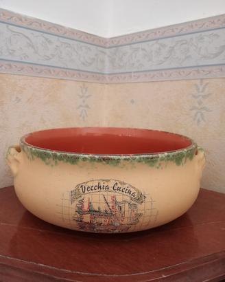 Zuppiera in terracotta vintage 