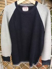 Maglia unisex blu e beige marca Alcott Knit taglia