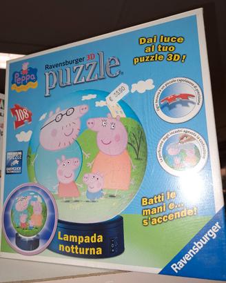 peppa pig puzzle 3d lampada notte