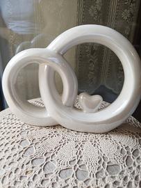 anelli intrecciati porcellana Capodimonte 