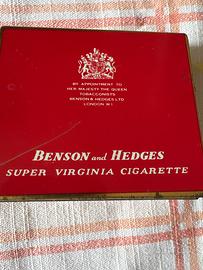 Elegante scatola vintage Benson & Hedges in metall