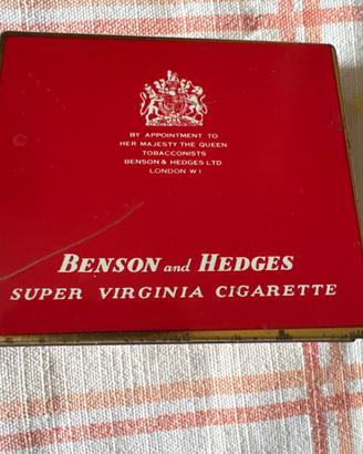 Elegante scatola vintage Benson & Hedges in metall
