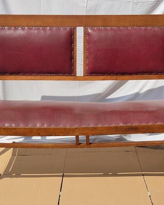 Divanetto Panchetta Antico in Legno Similpelle