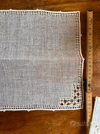 6 Fazzoletti lino vintage uncinetto fatti a mano