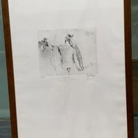 Litografia Teseo con testa di Medusa