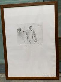 Litografia Teseo con testa di Medusa