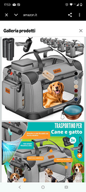 Trasportino LovePet grigio per cani e gatti