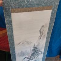 antico arazzo giapponese primi 900 dipinto su seta