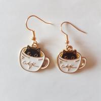 Orecchini gattino in tazza