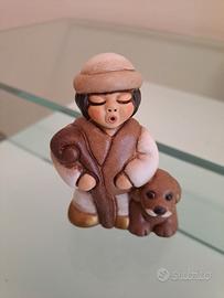 Presepe classico Thun pastore con cane fuori produ