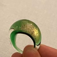 Anello vetro di murano verde/oro