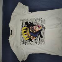 T shirt bianca con scimmia e corona – Taglia L
