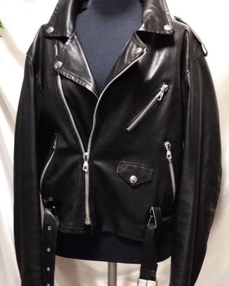 Anni '80 - Donna originale Chiodo nero Giubbetto L