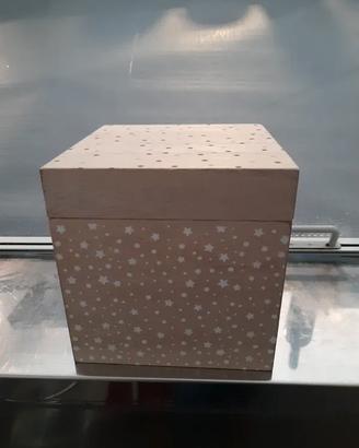 Scatola legno Portagioie cm 14x14x14,3