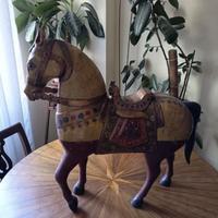 Arte etnica Vintage - Cavallo in legno indiano