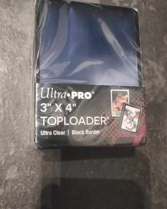 Ultra Pro 3" x 4" BLACK BORDER Toploader - 25pz