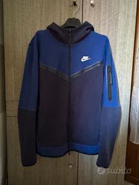 Felpa Nike Tech Fleece bicolore blu con cappuccio