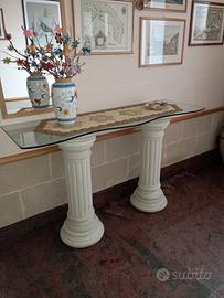 consolle con colonne e cristallo 