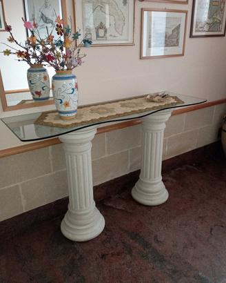 consolle con colonne e cristallo 