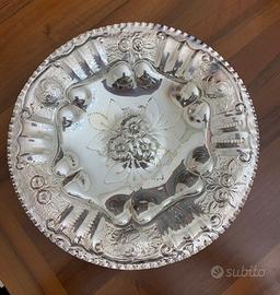 Vassoio intarsiato, placcato in argento, anni’60