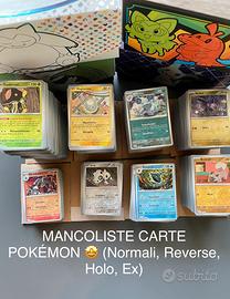 Completo Mancoliste Pokemon-Reverse/Base/Ex/Fuoris