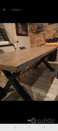 tavolo legno 2x1 mt