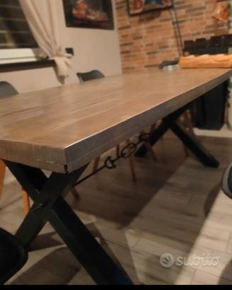 tavolo legno 2x1 mt