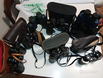 Lotto 7 vecchi binocoli da collimare #1