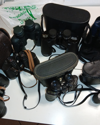 Lotto 7 vecchi binocoli da collimare #1