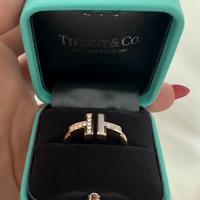 Anello tiffany T oro rosa e madreperla