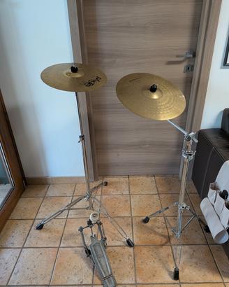 aste e piatti batteria + pedale pearl