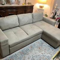 Divano letto angolare light grey
