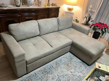 Divano letto angolare light grey