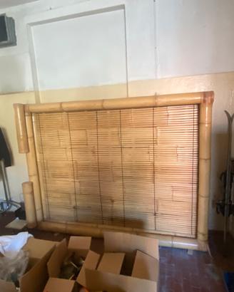 Testiera letto balinese in bambù artigianale