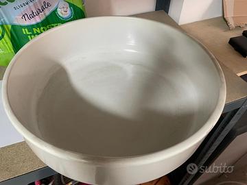 Vaso per piante rotondo in ceramica bianca lucida