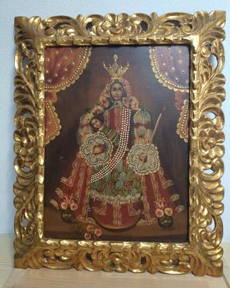 DIPINTO MADONNA DI CUZCO SU TELA BAROCCO ANDINO