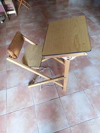 Banco scuola pieghevole in legno anni 90