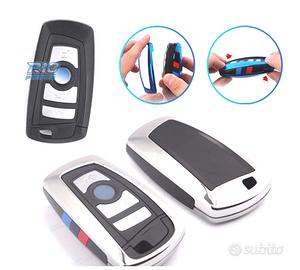 CUSTODIA COVER CHIAVE BMW QUADRATA CROMATA E NERA