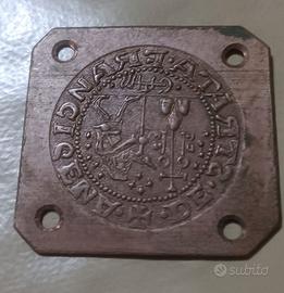 Quadrangola medaglia pellegrino vintage Francigena