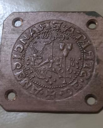 Quadrangola medaglia pellegrino vintage Francigena