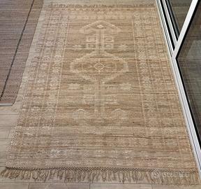 Tappeto kilim in iuta e cotone beige 160x230 cm