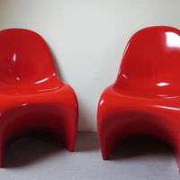 VITRA 2 VERNER Panton Chair S in Fiberglass Rosso