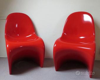 VITRA 2 VERNER Panton Chair S in Fiberglass Rosso