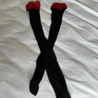 Calze auto reggenti rosso/nere