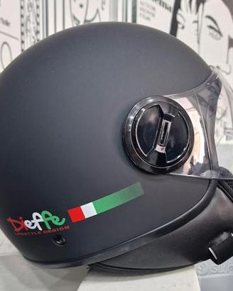 CASCO DIEFFE DEMIJET CON VISIERA NERO OPACO